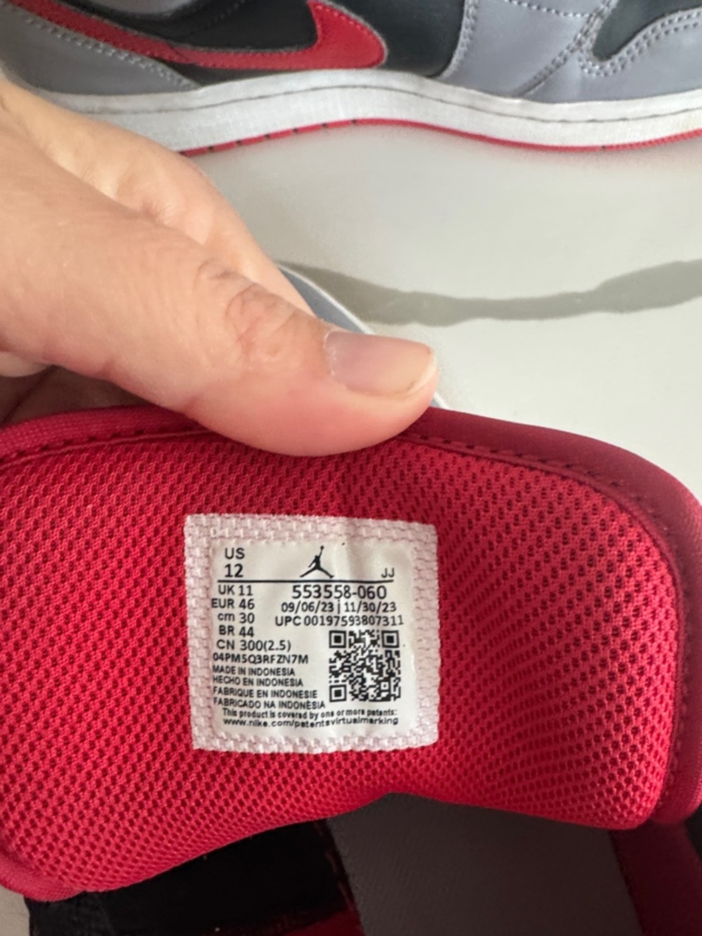 Nike Air Jordan 1 Low Top Sneakers - Black/Gray/Red - Picture 2 of 6